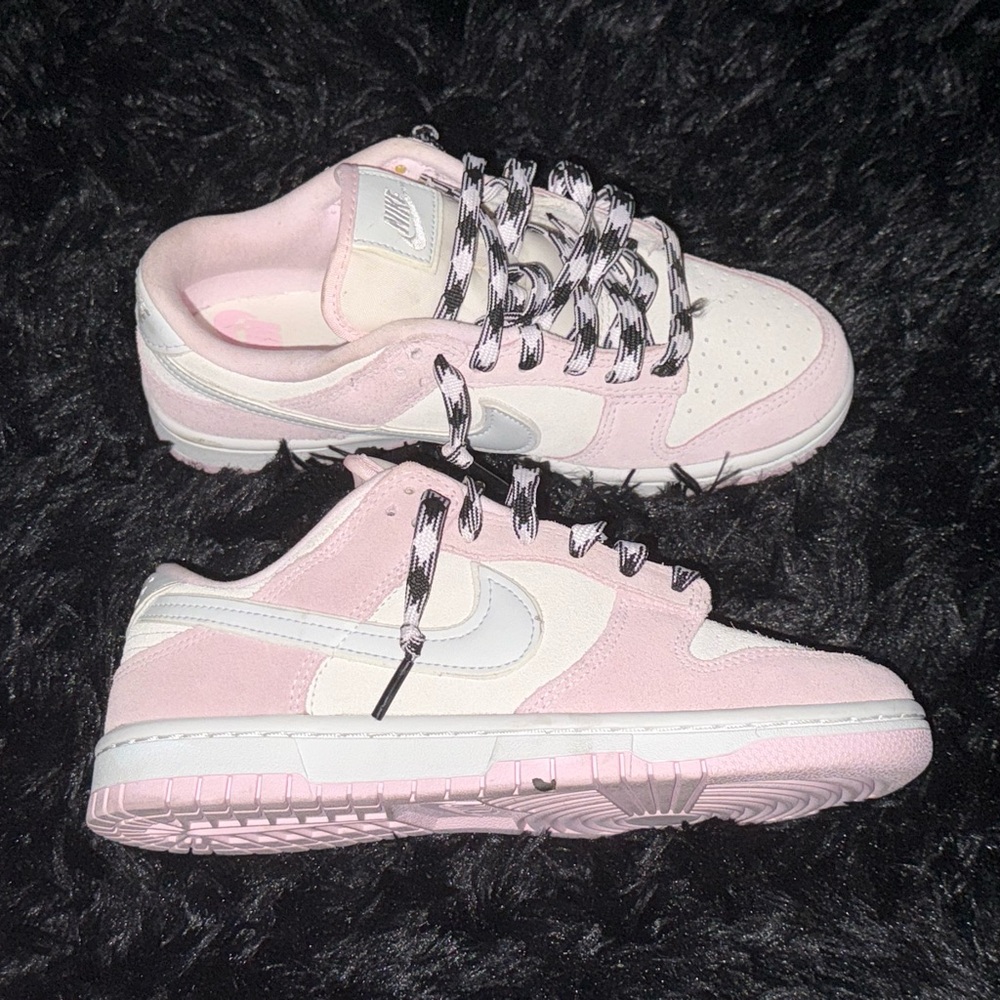 Nike Dunk Low Pink and White Low-Top Sneakers